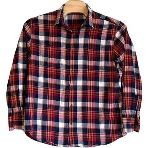WindRiver Men’s Shirt XL plaid button front flannel dual‎ pocket red white blue